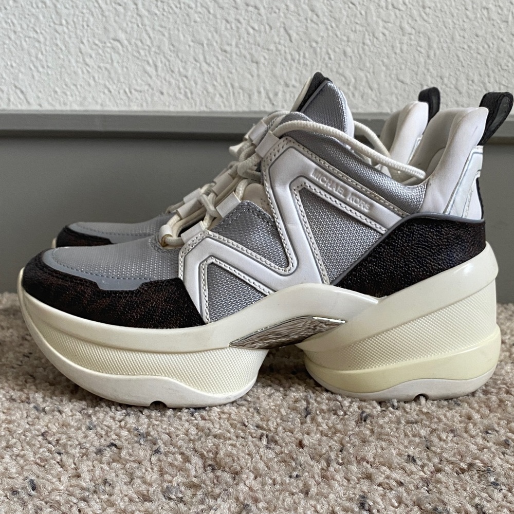 Michael Kors Women's Gray and Brown Platform Sneakers